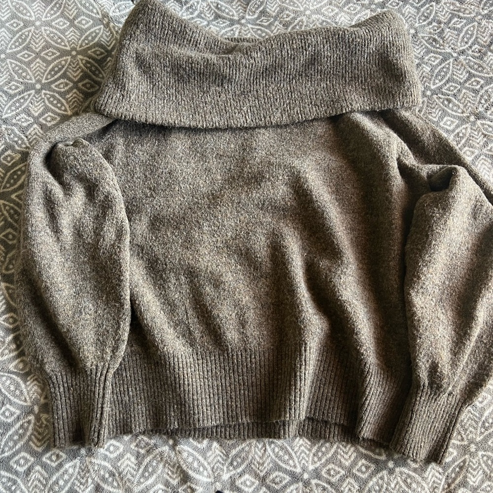 Off the shoulder brown sweater
